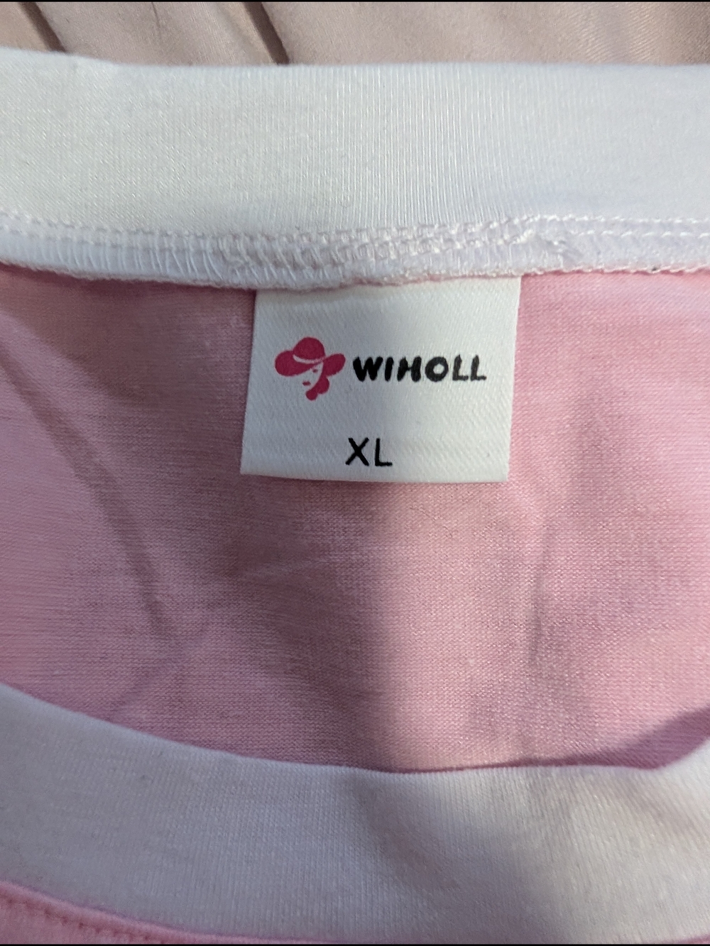 WIHOLL Light Pink Color Block Short Sleeve Tee - Size XL (EUC) - Picture 10 of 10